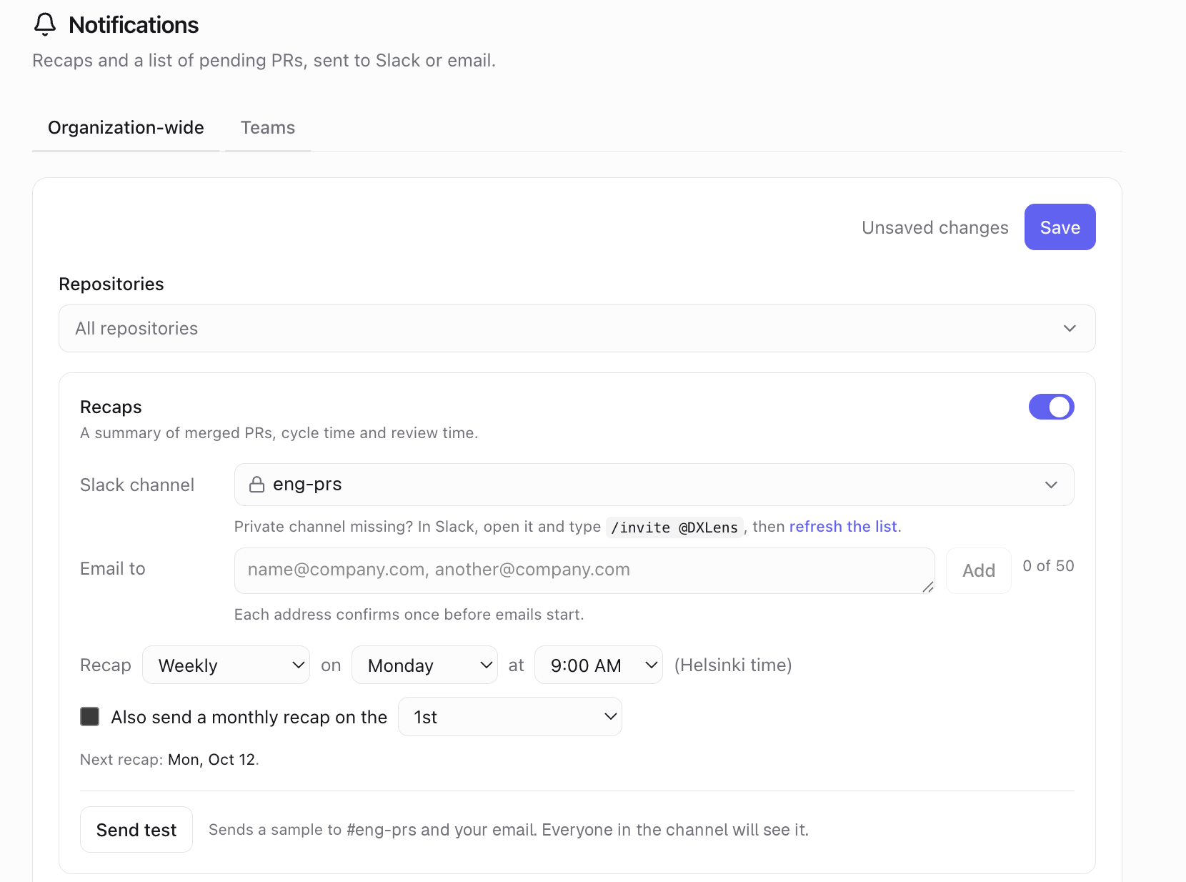Choose a Slack channel