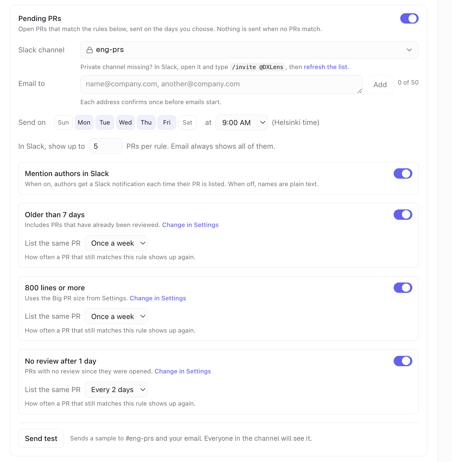 Pending PRs rules